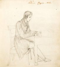 Frederic Chopin. Rys. Eliza Radziwiłłówna - 1829 r.